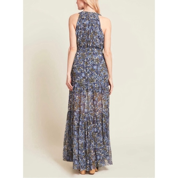 Veronica Beard Maxi Silk Floral Halter-Neck Florencia Dress - Picture 6 of 8